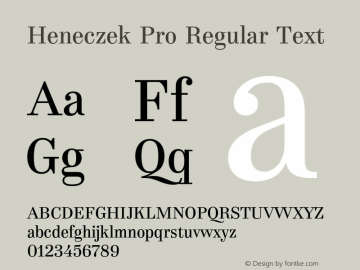 Heneczek Pro Regular Text Version 1.009;PS 001.009;hotconv 1.0.88;makeotf.lib2.5.64775图片样张