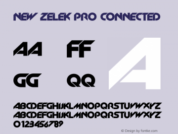 New Zelek Pro Connected Version 1.000;PS 001.000;hotconv 1.0.88;makeotf.lib2.5.64775图片样张