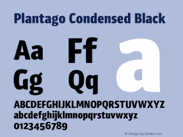 Plantago Condensed Black Version 1.007图片样张