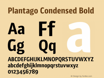 Plantago Condensed Bold Version 1.007图片样张