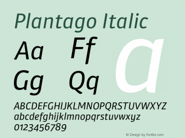 Plantago Italic Version 1.007图片样张