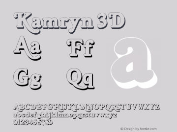 Kamryn 3D Version 0.00;December 22, 2021;FontCreator 12.0.0.2552 64-bit图片样张