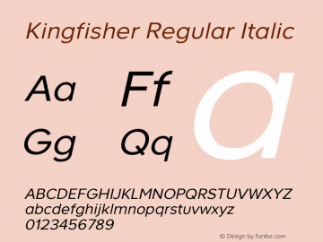 Kingfisher Italic Version 1.000 | web-otf图片样张