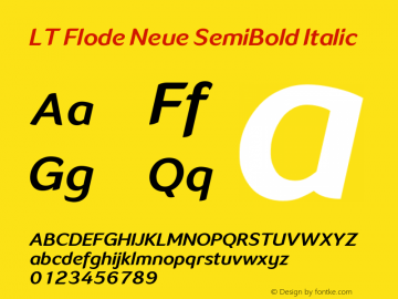 LT Flode Neue SemiBold Italic Version 1.000 | FøM Fix图片样张