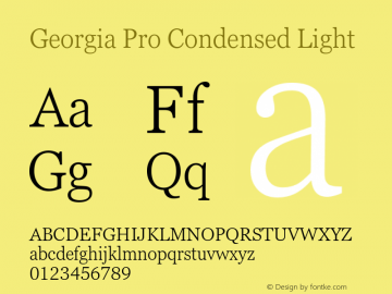 Georgia Pro Condensed Light Version 6.02图片样张