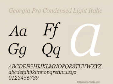 Georgia Pro Condensed Light Italic Version 6.02图片样张