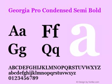 Georgia Pro Condensed Semi Bold Version 6.02图片样张