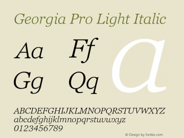 Georgia Pro Light Italic Version 6.02图片样张