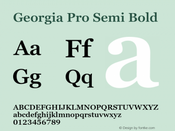 Georgia Pro Semi Bold Version 6.02图片样张