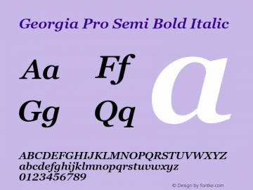 Georgia Pro Semi Bold Italic Version 6.02图片样张