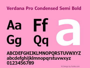 Verdana Pro Condensed Semi Bold Version 6.02图片样张