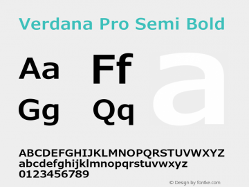 Verdana Pro Semi Bold Version 6.02图片样张