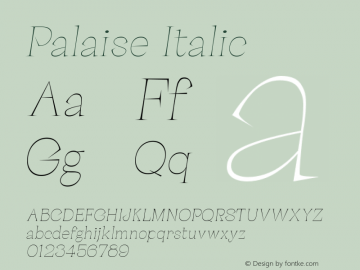 Palaise Italic Version 1.000;Glyphs 3.1.2 (3149)图片样张