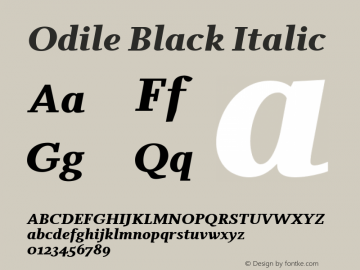 Odile Black Italic Version 2.000图片样张