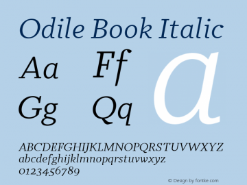 Odile Book Italic Version 2.000图片样张