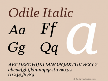 Odile Italic Version 2.000图片样张