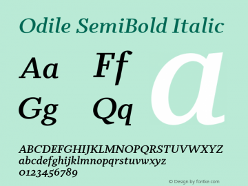 Odile SemiBold Italic Version 2.000图片样张