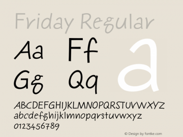 Friday Regular 001.000 Font Sample