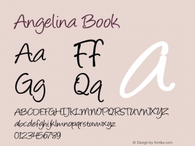 Angelina Book Version Altsys Fontographer Font Sample