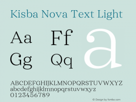 Kisba Nova Text Light Version 1.000图片样张