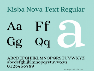 Kisba Nova Text Regular Version 1.000图片样张