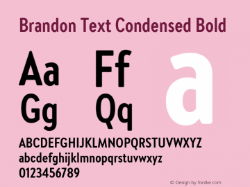 Brandon Text Condensed Bold Version 1.002图片样张