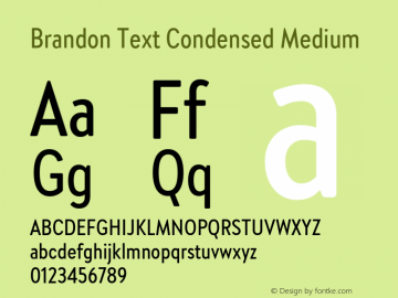 Brandon Text Condensed Medium Version 1.002图片样张