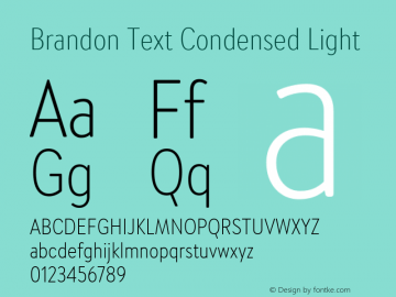 Brandon Text Condensed Light Version 1.002图片样张