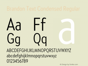 Brandon Text Condensed Regular Version 1.002图片样张