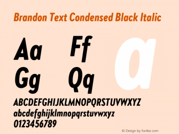 Brandon Text Condensed Black Italic Version 1.002图片样张