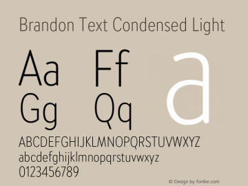Brandon Text Condensed Light Version 1.002图片样张