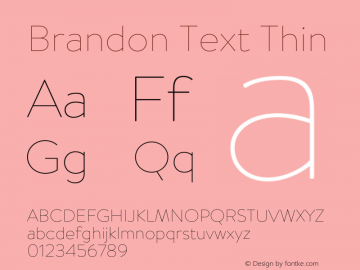 Brandon Text Thin Version 2.000图片样张