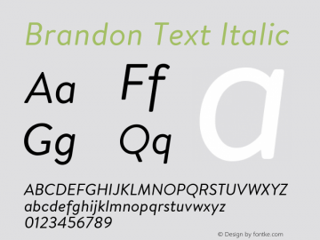 Brandon Text Italic Version 2.000图片样张