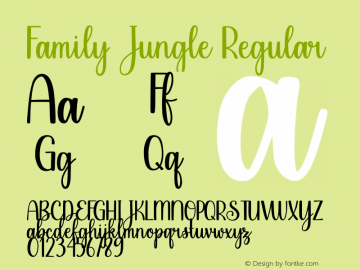 Family Jungle Version 1.00;April 5, 2022;FontCreator 11.5.0.2430 64-bit图片样张