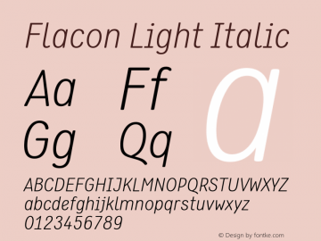 Flacon Light Italic Version 1.00图片样张