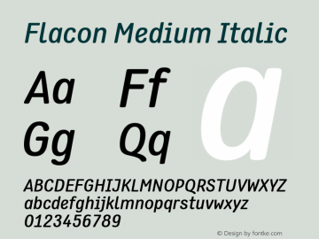 Flacon Medium Italic Version 1.00图片样张