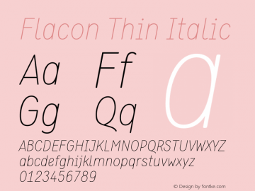 Flacon Thin Italic Version 1.00图片样张