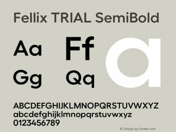 Fellix TRIAL SemiBold Version 3.000;Glyphs 3.1.1 (3137)图片样张