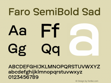 Faro-SemiBold Sad Version 12.000;FEAKit 1.0图片样张