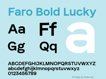 Faro-Bold Lucky Version 12.000;FEAKit 1.0图片样张
