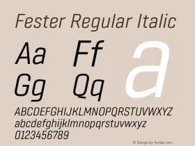 Fester Regular Italic Version 1.000;FEAKit 1.0图片样张