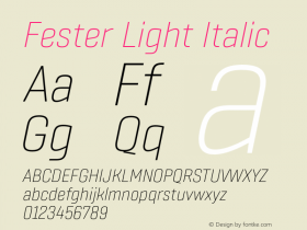 Fester Light Italic Version 1.000;FEAKit 1.0图片样张