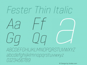 Fester Thin Italic Version 1.000;FEAKit 1.0图片样张