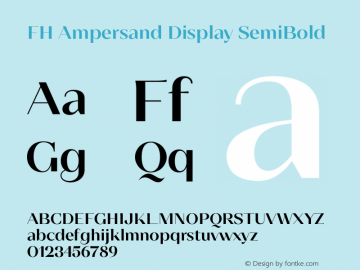 FH Ampersand Display SemiBold Version 3.000;FEAKit 1.0图片样张