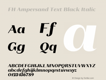 FH Ampersand Text Black Italic Version 3.000;FEAKit 1.0图片样张