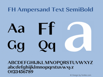 FH Ampersand Text SemiBold Version 3.000;FEAKit 1.0图片样张