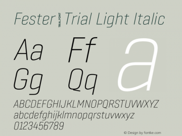 Fester_Trial Light Italic Version 1.000;FEAKit 1.0图片样张