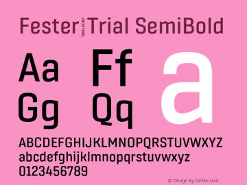 Fester_Trial SemiBold Version 1.000;FEAKit 1.0图片样张