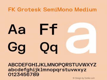 FK Grotesk SemiMono Medium Version 3.202 | FøM Fix图片样张