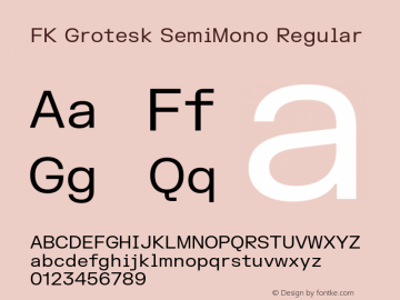 FK Grotesk SemiMono Regular Version 3.202 | FøM Fix图片样张
